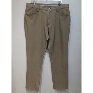 FOOTJOY FJ Athletic Fit‎ Mens 36 x 32 Beige Tan Performance Golf Pants 5 Pocket
